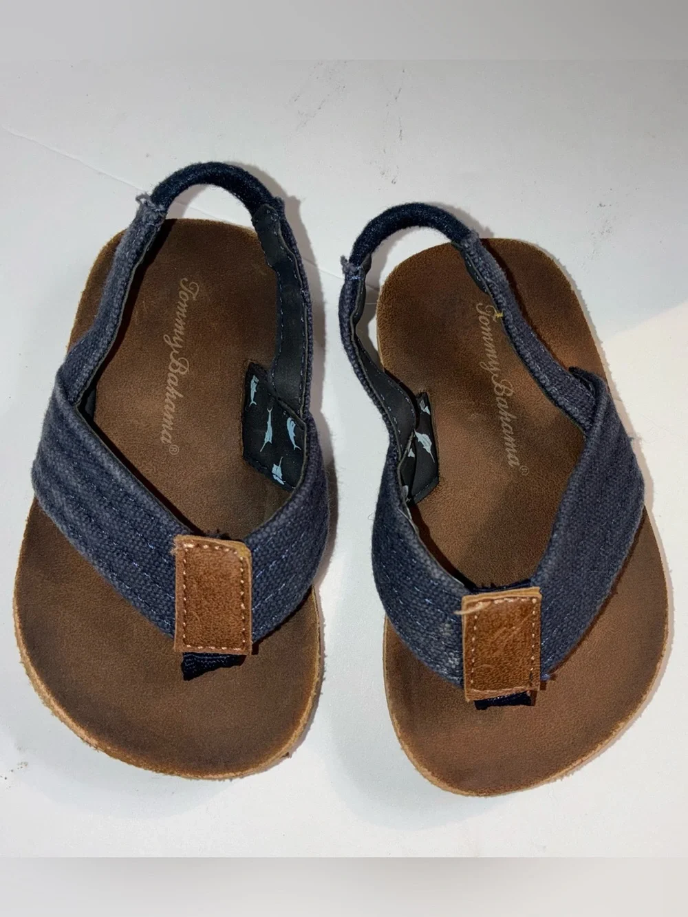 Tommy Bahama Blue Toddler Flip Flops Sandles Size 7